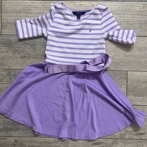 Polo Ralph Lauren Girls striped Dress With Ribbon Belt